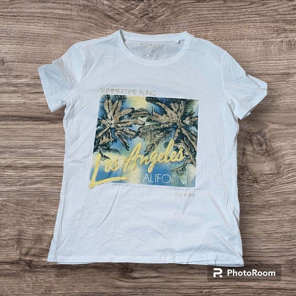 Guess White Los Angeles Tee Shirt